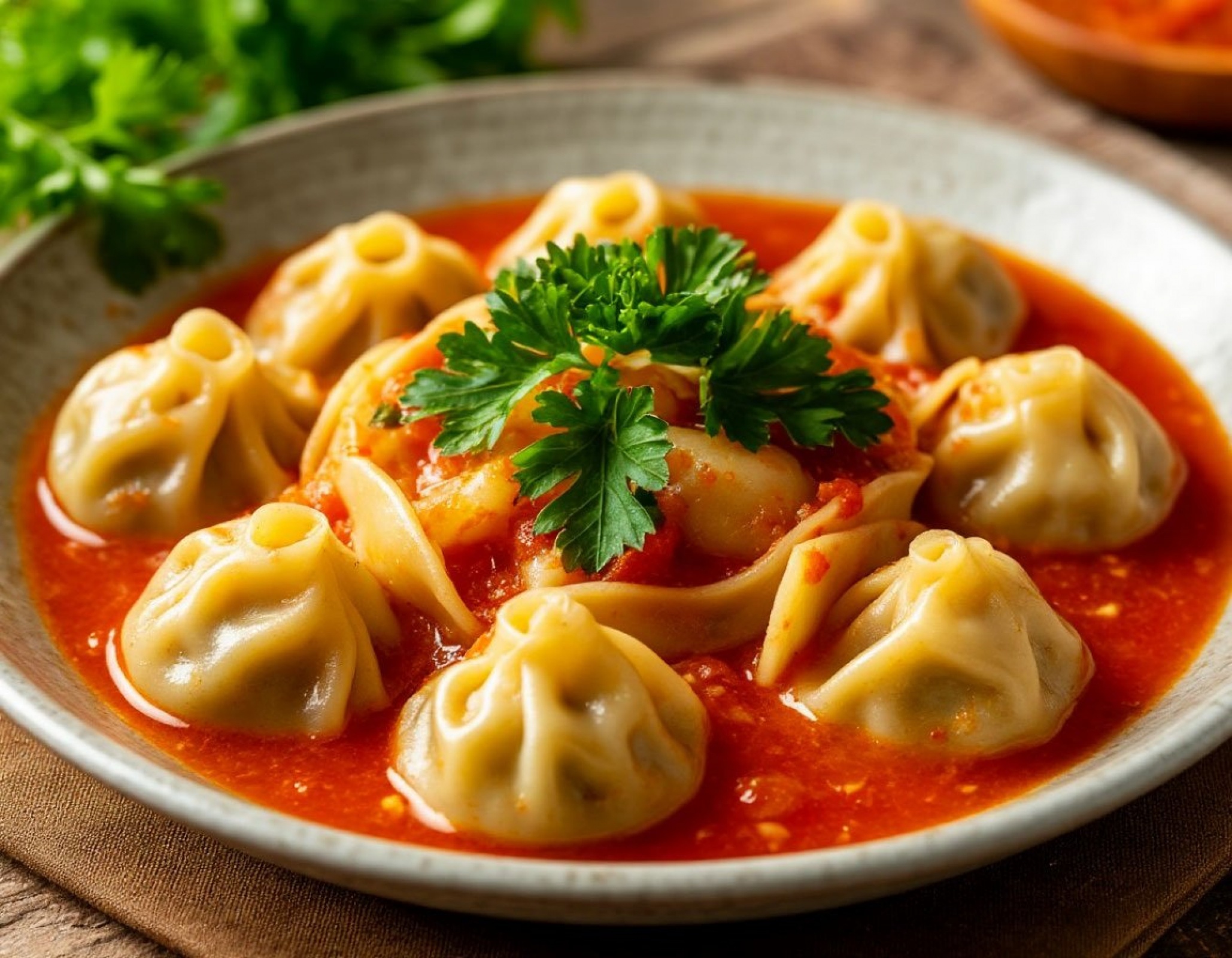 Манты с курицей и картофелем